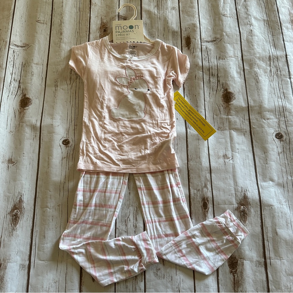 Rabbit moon bunny pajamas nwt